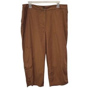 Chico's Brown‎ Cargo Cropped Pants Women's Casual Outdoor Relaxed Fit